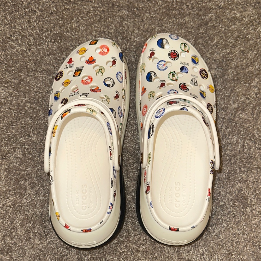 CROCS Women's White Multicolor Pattern Clogs - image 1